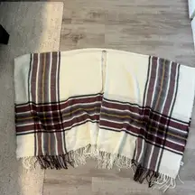 Knit plaid scarf shawl sweater wrap