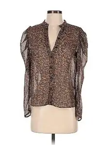 New! TRUTH by Republic Black Wave Printed Blouse size Medium NWOT (b37.5)