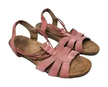 Earth Origins Pink Leather Strappy Open Toe Slingback Laney Sandals Size 10
