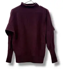 Max Studio Maroon Slouchy Long Sleeve Mock Neck Pullover Sweater‎ Sz S