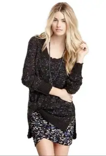 Free People Jeepster Wool Honeycomb Sweater Charcoal