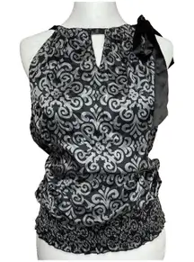White House Black Market 100% Silk Top Blouse Womens Size Small Sleeveless‎ Lux
