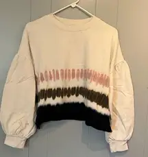 Z Supply Cream Tie Dye Cropped Crew