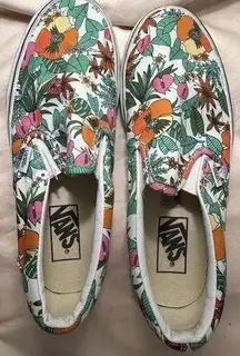 Vans Floral slide on sneakers size 8