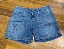 Lauren Ralph Lauren Womens Denim Shorts Size 14 Nautical Anchor Logo Vintage