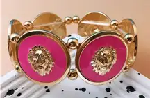 Fashion Jewelry Gold and Pink Bold Bracelet