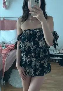 New LF strapless tiered romper with ties