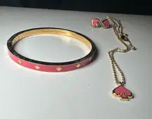 Kate spade pink spade jewelry set