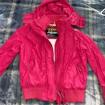 Womens Superdry Jacket Large Red Windbomber Multi zipper L