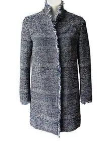 J. McLaughlin “Walden” Long Line Coat in Denim Tweed, Sz S