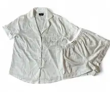 Kate Spade Mrs Pajama Set White Polka Dot Short Sleeve Button Down Shorts S P