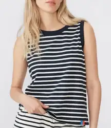Kule The Tank Striped in Navy Blue Cream