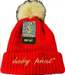 Baby phat knit hat red & gold NWT