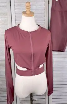 NANAMACS (LA Society) "Petal to the Metal" Top & Short Activewear Set Mauve-XL