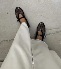 Black Mesh Ballet Flats