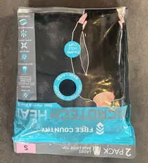 Women’s Free Country Microtech Black Base Layer Long Sleeve Top 2-Pack Size S