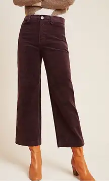 PAIGE Nellie High Rose Corduroy Wide Leg Pants Size 29 in Amethyst