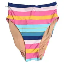 J.Crew Womens High Waisted Sunset Stripe Bikini Bottom‎ Size XS Beach Vacation