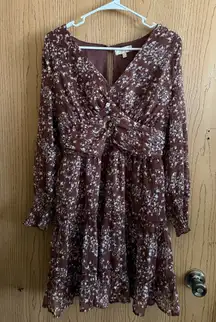 Brown floral dress