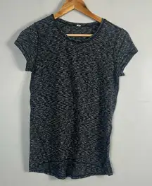 Lululemon Another Mile Short Sleeve Spaced Out Space Dye Black White 4 READ