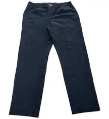 J. Jill Pants Womens Large Tall Black Blue Ponte Slim Leg Viscose Nylon Spandex