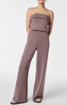 Spanx AirEssentials Strapless Jumpsuit Smoke Blouson Wide Leg Romper One-Piece