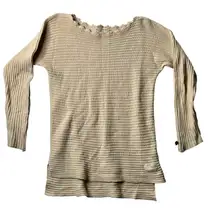Odd Molly Knit Tunic Top Layering Piece Long Sleeve Cashmere Blend Beige Size‎ 1