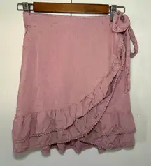 Sim & Sam XS‎ Light Pink Dusty Rose Mini Ruffle Wrap Skirt Tiered