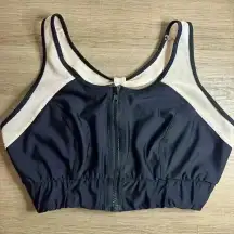 NAYALI ZIP FRONT CAIRNS CROP BLACK & BUFF Sz L