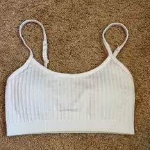 Aerie White Ribbed Bralette Size Medium