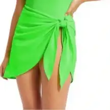 GOOD AMERICAN Neon Green Wrap Sarong Skirt Cover Up Women OS