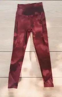 Kay Unger Red Leggings High Waist Dynamic Design