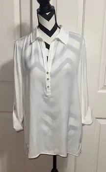 Lilly Pulitzer White Half Button Shirt