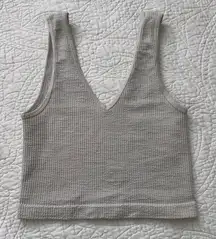 By Together Cropped Ribbed Tank Top Cream