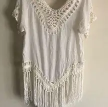 Vivid Importers of NY Bohemian Beach Cover-Up Crochet Top Sheer