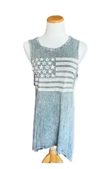 Womens  American Flag Burnout Sleeveless Dress - Sz L