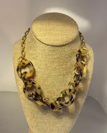 J Crew Leopard Print Chain Necklace