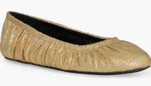 Rebecca Minkoff Sparkly Gold Glitter Rebecca Minkoff Ruched Ballet Flats 7.5 NIB