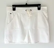 Lacoste White Athletic Cotton Mini Skirt Activewear Golf Tennis Preppy