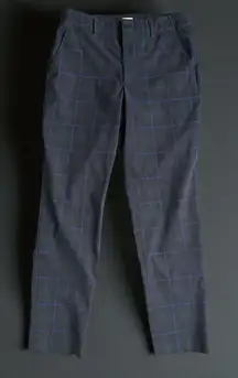 GAP Gray Blue Plaid high Rise Slim Taper Dress Pants Size 2