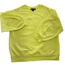 Something Navy Sweatshirt Womens XX Small Yellow Mandi Puff Crop‎ Sleeve Cotton