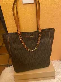 Michael Kors Brown MK Monogram Tote