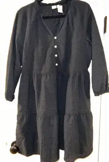 Women’s Tiered Poplin Puff Sleeve Mini Dress