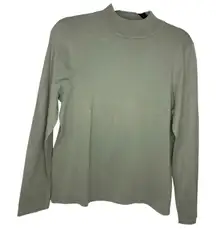 Pendleton Silk Nylon Cotton Blend Sweater Mock Neck Women's Large Sage Green