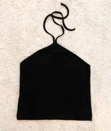 Black Halter Crop Top