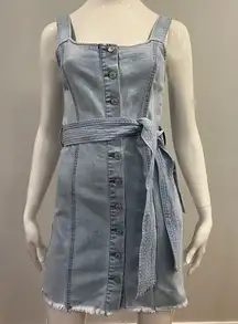 Peace Love Eco by Rewash Denim Button Down Dress with Belt