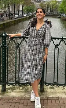 Black and White Gingham Maxi Dress