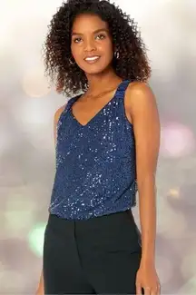 Jump apparel pretty blue sparkly top