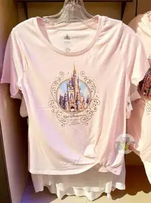 Walt Disney World Shirt Womens XLarge Pink 50th Anniversary Cinderella's Castle