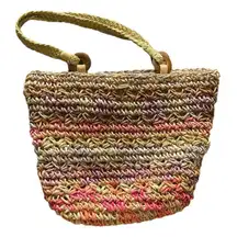 Cappelli Straworld Multicolor Corn Husk Tote Shoulder Bag